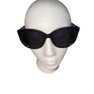 Beach City Preppy Fossil 53879 Black Cat Eye Sunglasses 53-21-146 Retro